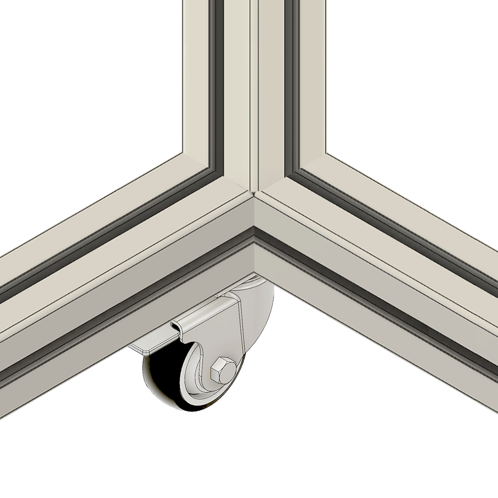 31-SPD3-1 MODULAR SOLUTIONS ALUMINUM CASTER<br>3" SWIVEL TOP PLATE W/LOCK